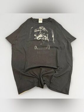 Vintage Shroud of Turin Jesus T-Shirt Size XL Black Faded Christian Graphic Rare